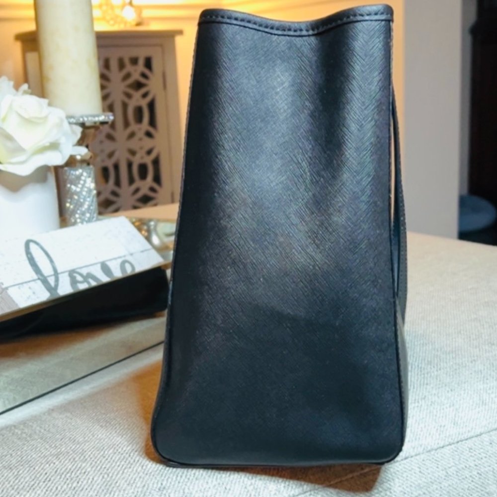MICHAEL KORS  Jet Set Travel Large Saffiano Leather Tote Bag -Black - Picture 5 of 13